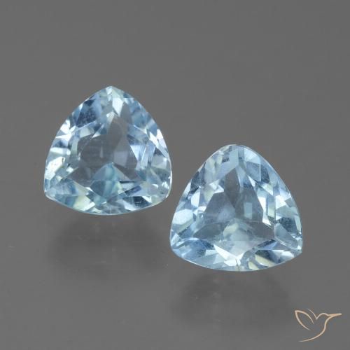 2.79 ct Sky Blue Topaz, 7 x 6.8 mm Trillion Cut From Brazil, Photo A