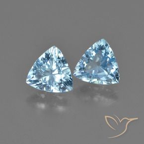 2.52 ctw Blue Topaz Stones, Natural Topaz in Trillion Facet Shape for Sale