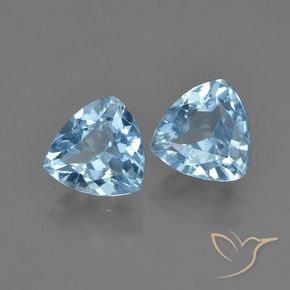 2.66 ctw Blue Topaz Stones, Natural Topaz in Trillion Facet Shape for Sale