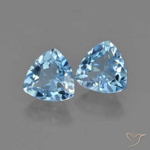 2.77 ctw Blue Topaz Stones, Natural Topaz in Trillion Facet Shape for Sale