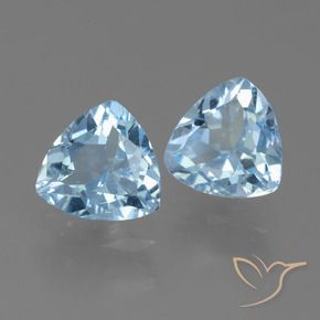 2.72 ctw Blue Topaz Stones, Natural Topaz in Trillion Facet Shape for Sale