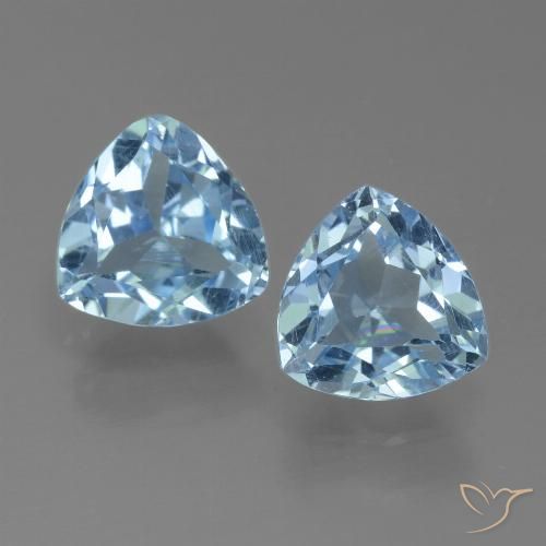 2.89ctw Natural Sky Blue Topaz, Trillion, VVS-VS