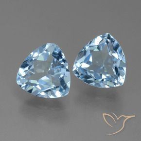 2.89 ctw Blue Topaz Stones, Natural Topaz in Trillion Facet Shape for Sale
