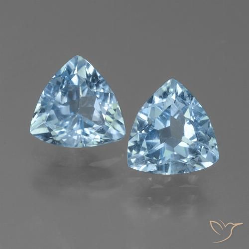 2.19 ct Sky Blue Topaz, 7.2 x 6.8 mm Trillion Cut From Brazil, Photo A