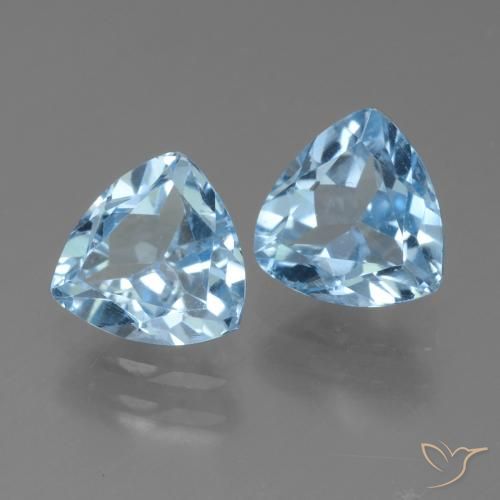 2.83 ctw Blue Topaz Stones, Natural Topaz in Trillion Facet Shape for Sale