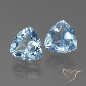 2.62 ctw Blue Topaz Stones, Natural Topaz in Trillion Facet Shape for Sale