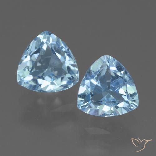 3.3 ct Sky Blue Topaz, 7.2 x 7.1 mm Trillion Cut From Brazil, Photo A