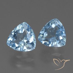 3.30 ctw Blue Topaz Stones, Natural Topaz in Trillion Facet Shape for Sale