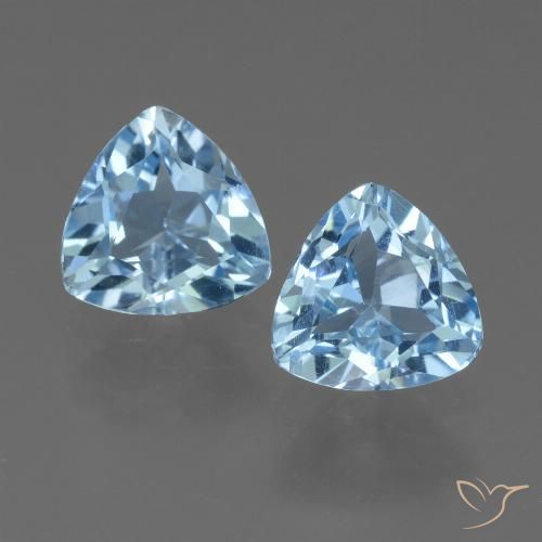 2.79 ct Swiss Blue Topaz, 7.1 x 6.9 mm Trillion Cut From Brazil, Photo A