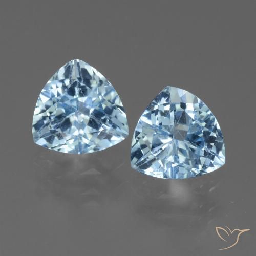 2.59 ct Loose Sky Blue Topaz, 6.8 x 6.5 mm Trillion Cut From Brazil, Photo A