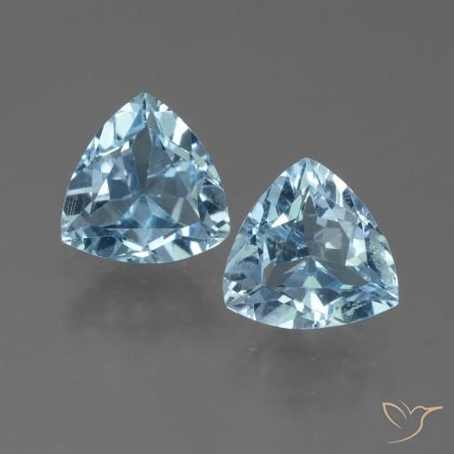 Небесно Голубой Топаз Камень - 1.1ct Огранка Триллион Фасетная (ID: 452722)