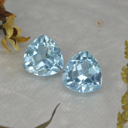 Небесно Голубой Топаз Камень - 1.3ct Огранка Триллион Фасетная (ID: 452754)