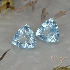 2.55 ctw Blue Topaz Stones, Natural Topaz in Trillion Facet Shape for Sale