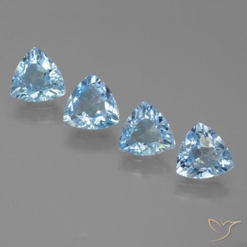 4.47ctw Natural Sky Blue Topaz, Trillion, VVS-VS