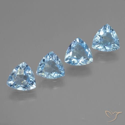 4.47 ctw Blue Topaz Stones, Natural Topaz in Trillion Facet Shape for Sale