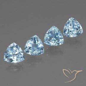 5.59 ctw Blue Topaz Stones, Natural Topaz in Trillion Facet Shape for Sale