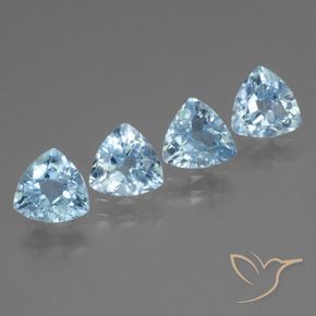 4.88 ctw Blue Topaz Stones, Natural Topaz in Trillion Facet Shape for Sale