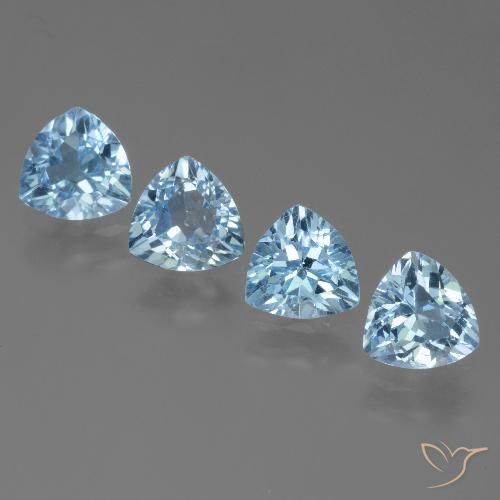 4.99ctw Natural Sky Blue Topaz, Trillion, VVS-VS