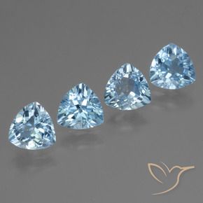 4.99 ctw Blue Topaz Stones, Natural Topaz in Trillion Facet Shape for Sale