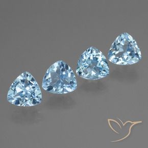 4.85 ctw Blue Topaz Stones, Natural Topaz in Trillion Facet Shape for Sale