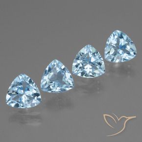 5.68 ctw Blue Topaz Stones, Natural Topaz in Trillion Facet Shape for Sale