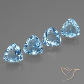 4.85 ctw Blue Topaz Stones, Natural Topaz in Trillion Facet Shape for Sale