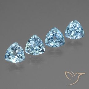 4.95 ctw Blue Topaz Stones, Natural Topaz in Trillion Facet Shape for Sale