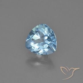 1.23 ct Blue Topaz Stone, Natural Topaz in Trillion Facet Shape for Sale