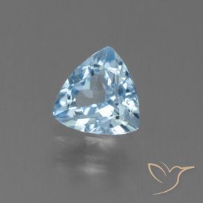 1.34 ct Blue Topaz Stone, Natural Topaz in Trillion Facet Shape for Sale