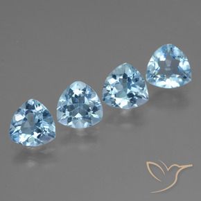 5.08 ctw Blue Topaz Stones, Natural Topaz in Trillion Facet Shape for Sale