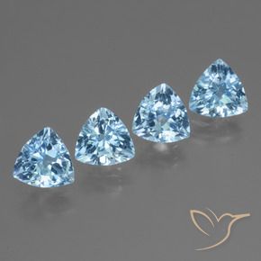 4.84 ctw Blue Topaz Stones, Natural Topaz in Trillion Facet Shape for Sale