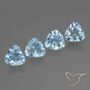 4.78 ctw Blue Topaz Stones, Natural Topaz in Trillion Facet Shape for Sale