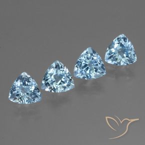 4.54 ctw Blue Topaz Stones, Natural Topaz in Trillion Facet Shape for Sale