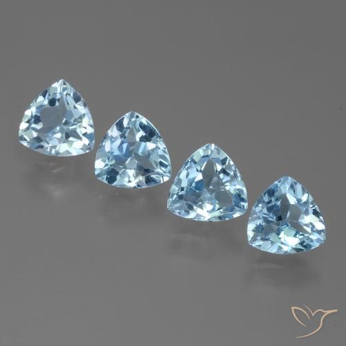4.86ctw Natural Sky Blue Topaz, Trillion, VVS-VS