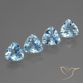 4.86 ctw Blue Topaz Stones, Natural Topaz in Trillion Facet Shape for Sale