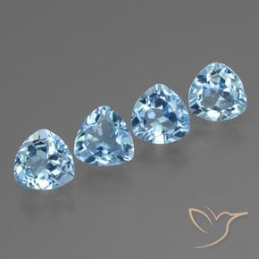 5.37 ctw Blue Topaz Stones, Natural Topaz in Trillion Facet Shape for Sale