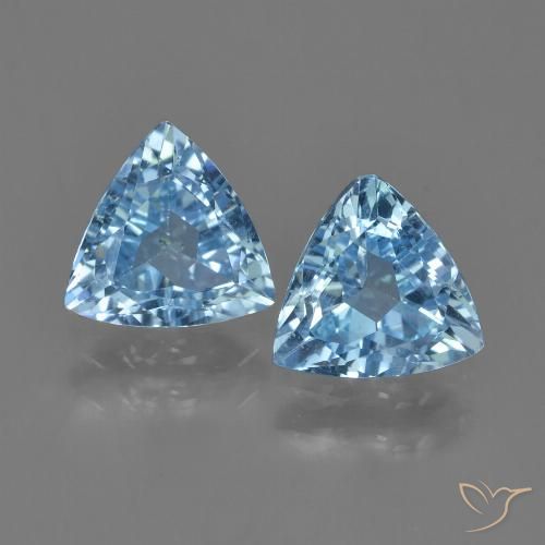 2.32 ct Sky Blue Topaz, 6.9 x 7.1 mm Trillion Cut From Brazil, Photo A