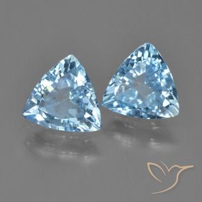 2.32 ctw Blue Topaz Stones, Natural Topaz in Trillion Facet Shape for Sale