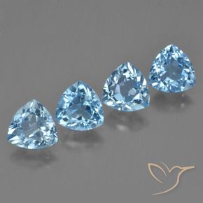 5.36 ctw Blue Topaz Stones, Natural Topaz in Trillion Facet Shape for Sale