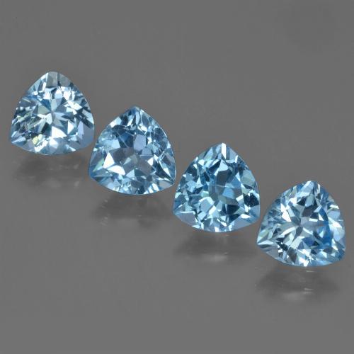 Baby Blue Topaz Gem - 1.3ct Trillion Facet (ID: 452977)