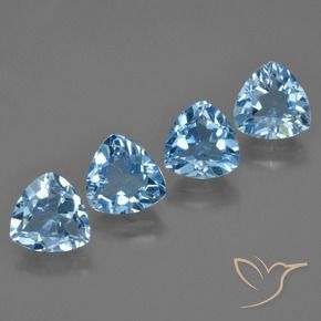 5.56 ctw Blue Topaz Stones, Natural Topaz in Trillion Facet Shape for Sale