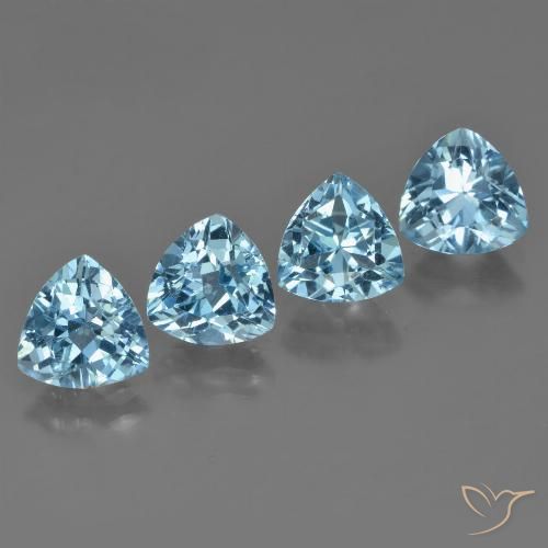 5.40ctw Natural Sky Blue Topaz, Trillion, VVS-VS