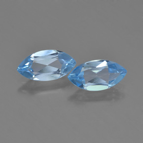 Azul suizo intenso Topacio Gema - 1.2ct Forma marquesa (ID: 453951)