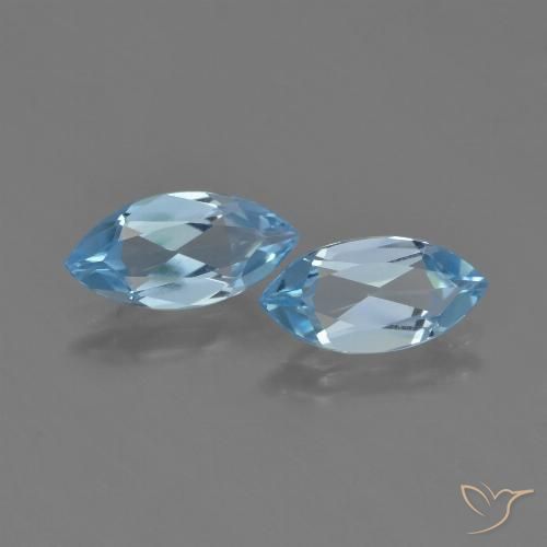 2.27 ct Swiss Blue Topaz, 10.3 x 5.1 mm Marquise Cut From Brazil, Photo A