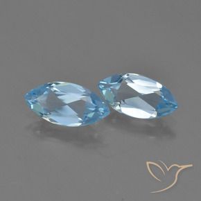 2.27 ctw Blue Topaz Stones, Natural Topaz in Marquise Facet Shape for Sale