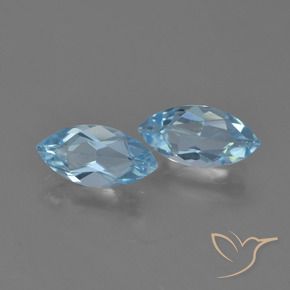 2.37 ctw Blue Topaz Stones, Natural Topaz in Marquise Facet Shape for Sale