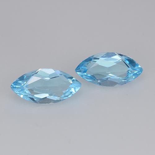Azul maya intenso Topacio Gema - 1.1ct Forma marquesa (ID: 453957)