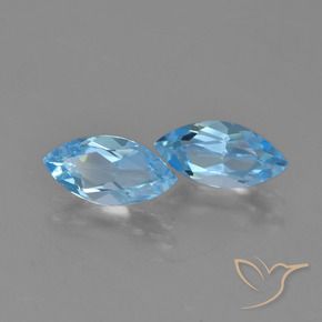 2.42 ctw Blue Topaz Stones, Natural Topaz in Marquise Facet Shape for Sale