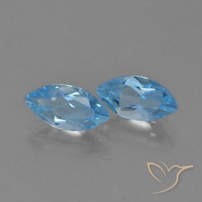 2.65 ctw Blue Topaz Stones, Natural Topaz in Marquise Facet Shape for Sale