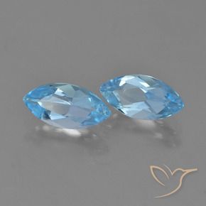 2.60 ctw Blue Topaz Stones, Natural Topaz in Marquise Facet Shape for Sale